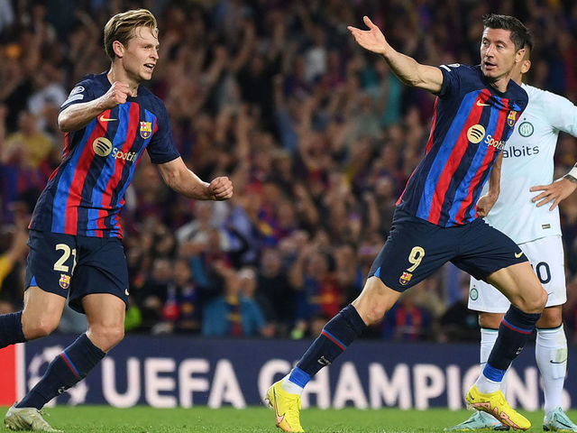  Barcelona on the edge of demotion to the Europa League, After a 3-3 tie with Inter.