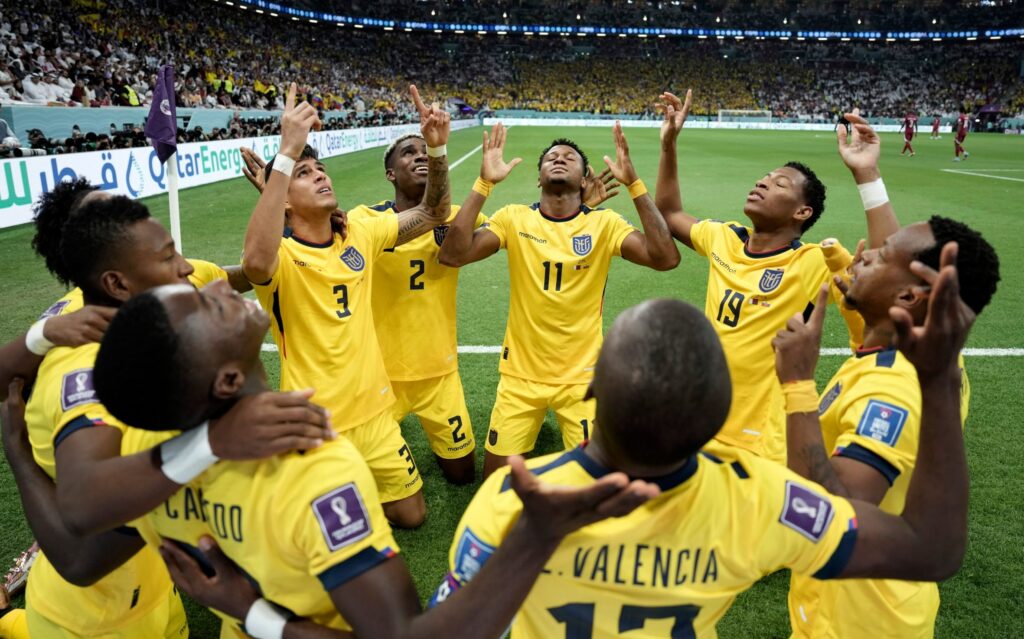 Ecuador Captain Valencia Celebrates Victory Over Qatar in 2022 World Cup
