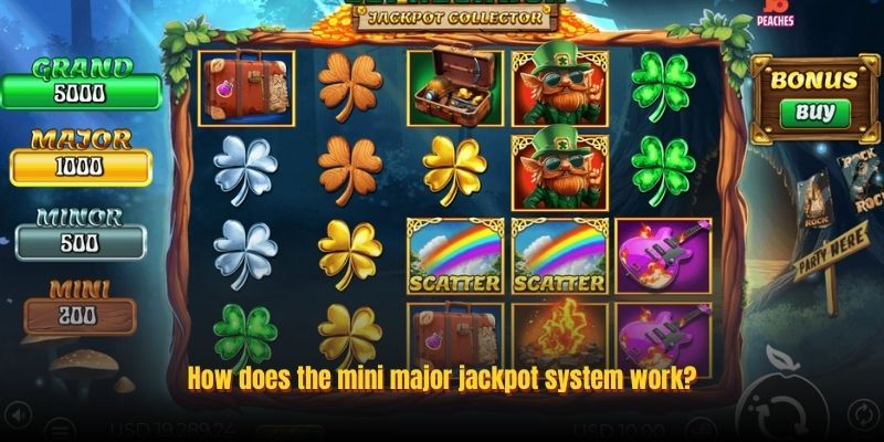 How does the mini major jackpot system work?