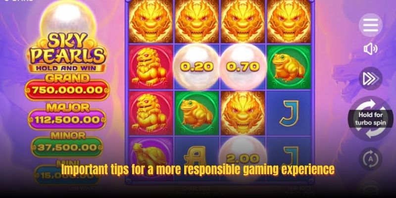 Important tips for a more responsible gaming experience