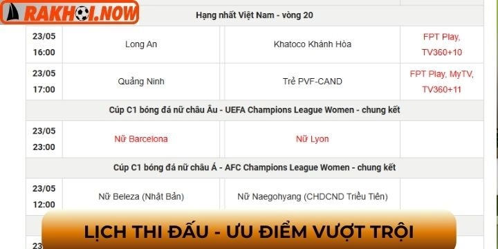Rakhoi Football Schedule Helps Fans Check Pre-Match Information